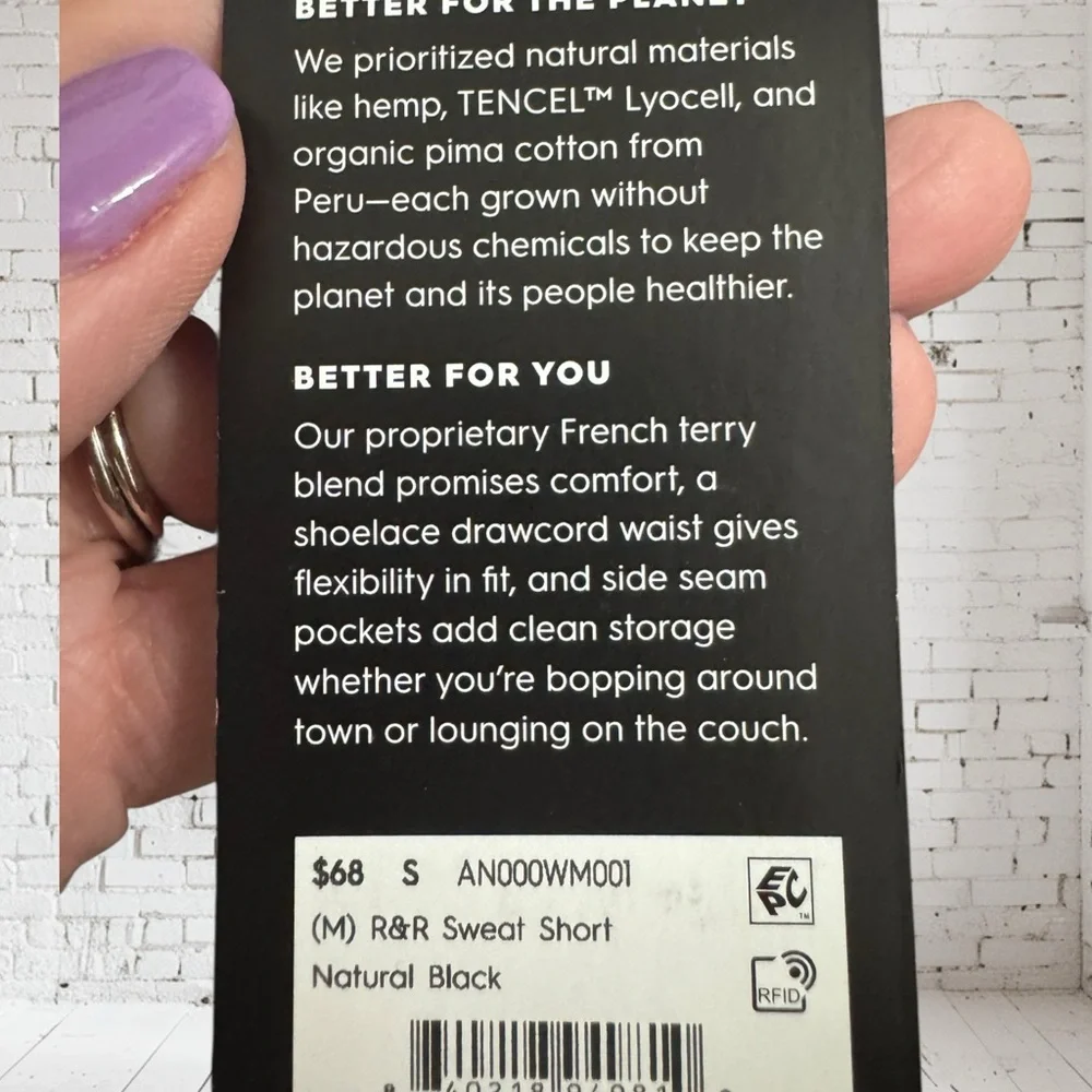 Allbirds Men’s Sweatshorts Small NWT | Black + Sustainable Comfort